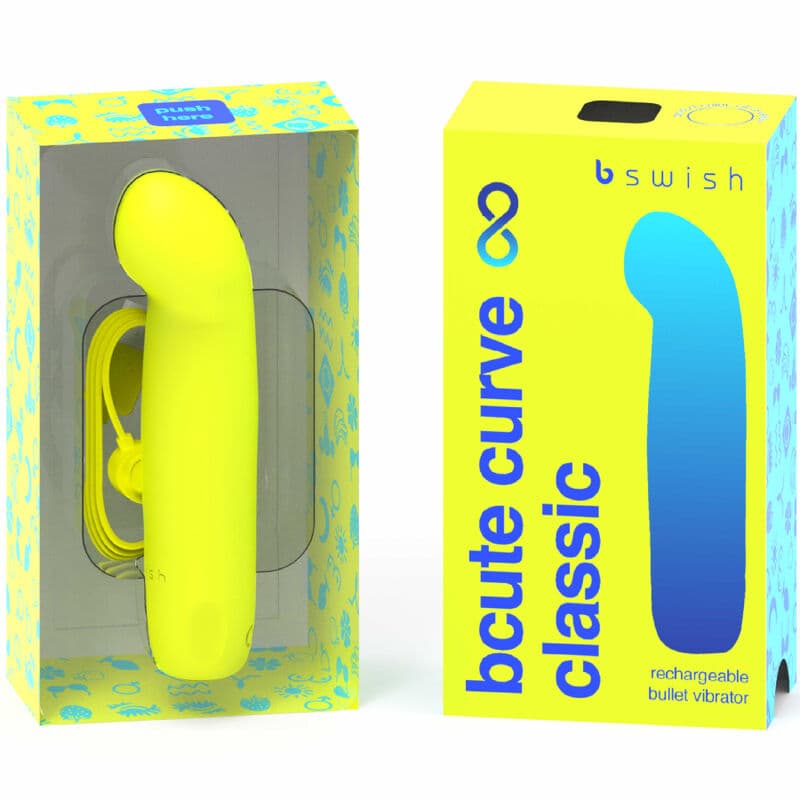 B SWISH - BCUTE CURVE INFINITE CLASSIC RECHARGEABLE SILICONE VIBRATOR YELLOW thumb 2