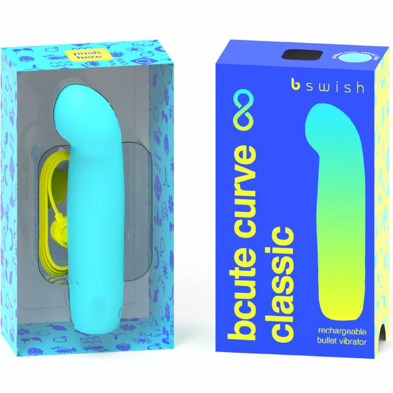 B SWISH - BCUTE CURVE INFINITE CLASSIC RECHARGEABLE VIBRATOR BLUE SILICONE thumb 2