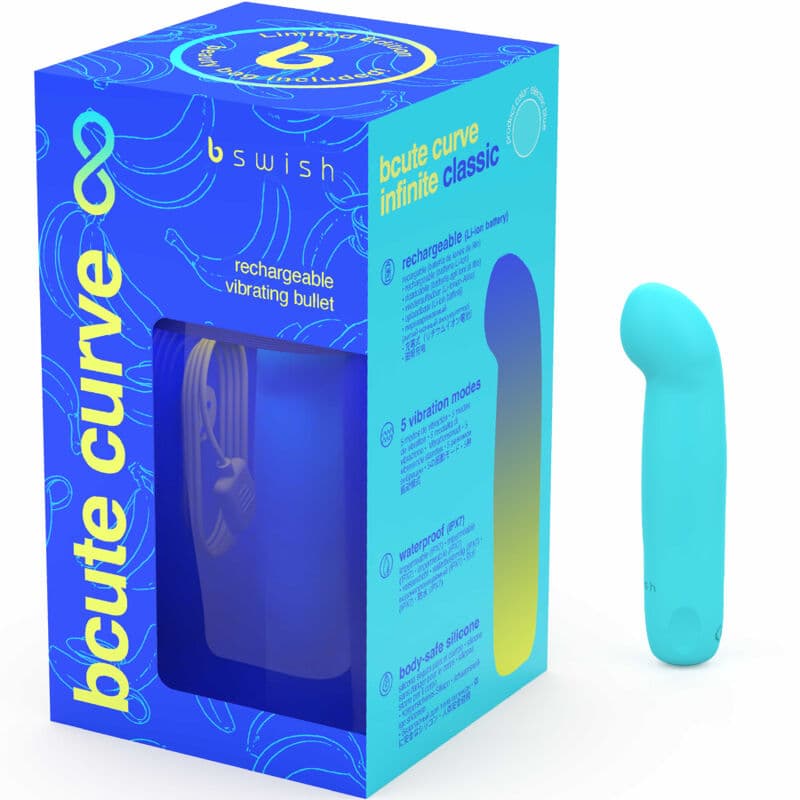 B SWISH - BCUTE CURVE INFINITE CLASSIC LIMITED EDITION BLUE SILICONE RECHARGEABLE VIBRATOR thumb 4
