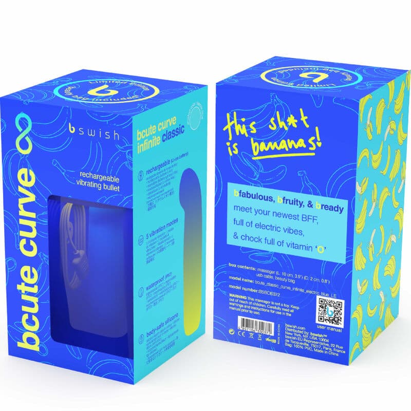 B SWISH - BCUTE CURVE INFINITE CLASSIC LIMITED EDITION BLUE SILICONE RECHARGEABLE VIBRATOR thumb 5
