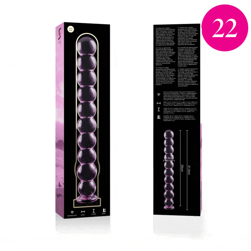 NEBULA SERIES BY IBIZA - MODEL 22 DILDO BOROSILICATE GLASS PINK 21.5 CM -O- 2.5 CM thumb 4