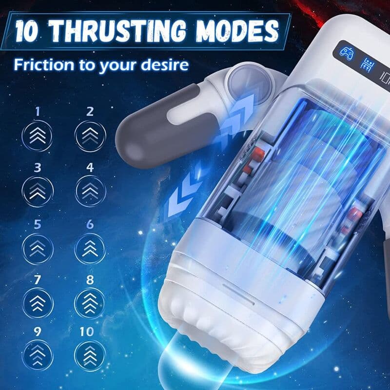 GAME CUP - THRUSTING VIBRATION MASTURBATOR WITH HEATING FUNCTION AND MOBILE SUPPORT - BLACK thumb 8