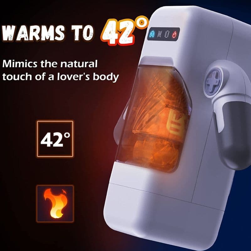 GAME CUP - THRUSTING VIBRATION MASTURBATOR WITH HEATING FUNCTION AND MOBILE SUPPORT - BLACK thumb 6