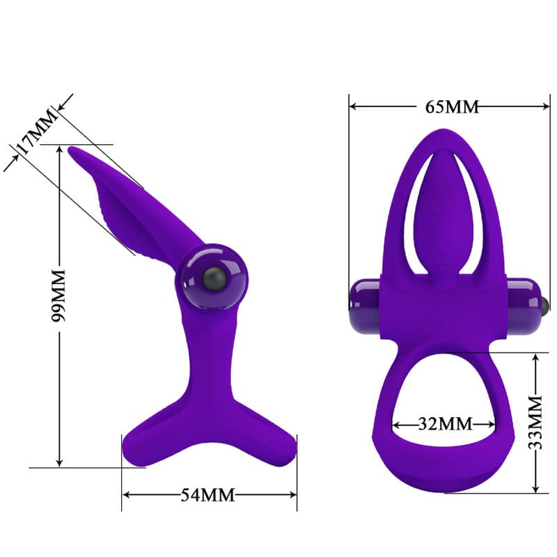 PRETTY LOVE - VIBRATOR RING 10 VIBRATIONS VIOLET SILICONE thumb 6