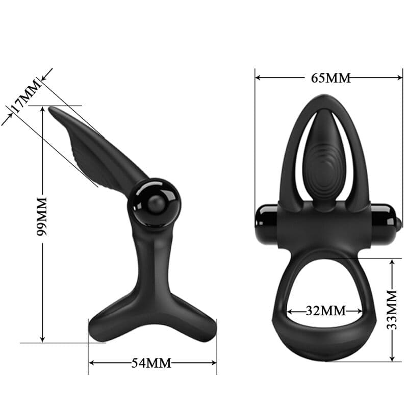 PRETTY LOVE - VIBRATING RING 10 VIBRATIONS BLACK SILICONE thumb 6
