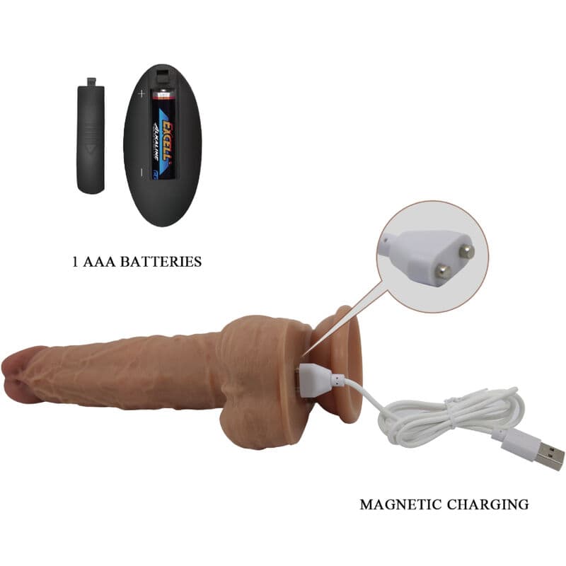PRETTY LOVE - JONATHAN SILICONE DILDO 3 VIBRATIONS + 3 INSERTION MEASUREMENTS REMOTE CONTROL 21 CM thumb 5