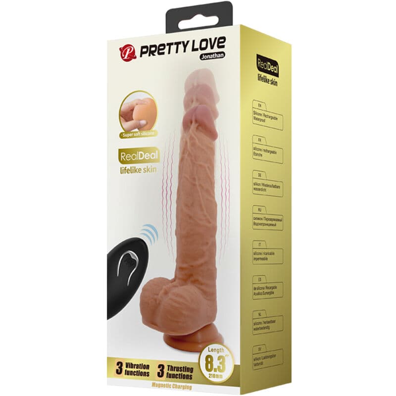 PRETTY LOVE - JONATHAN SILICONE DILDO 3 VIBRATIONS + 3 INSERTION MEASUREMENTS REMOTE CONTROL 21 CM thumb 7