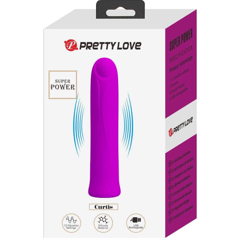 PRETTY LOVE - CURTIS MINI SUPER POWER VIBRATOR 12 VIOLET SILICONE VIBRATIONS thumb 7