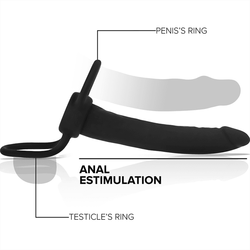 MYTHOLOGY - COBI ONYX ANAL DILDO WITH COCK AND TESTICLE RING 13 SILICONE CM thumb 3