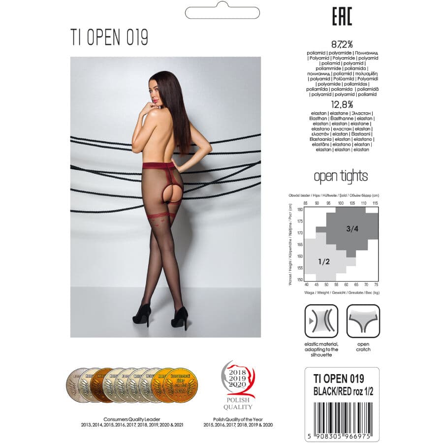 PASSION - TIOPEN 019 BLACK/RED TIGHTS 1/2 20 DEN thumb 10