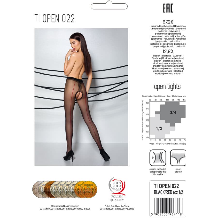 PASSION - TIOPEN 022 BLACK/RED TIGHTS 3/4 20 DEN thumb 5