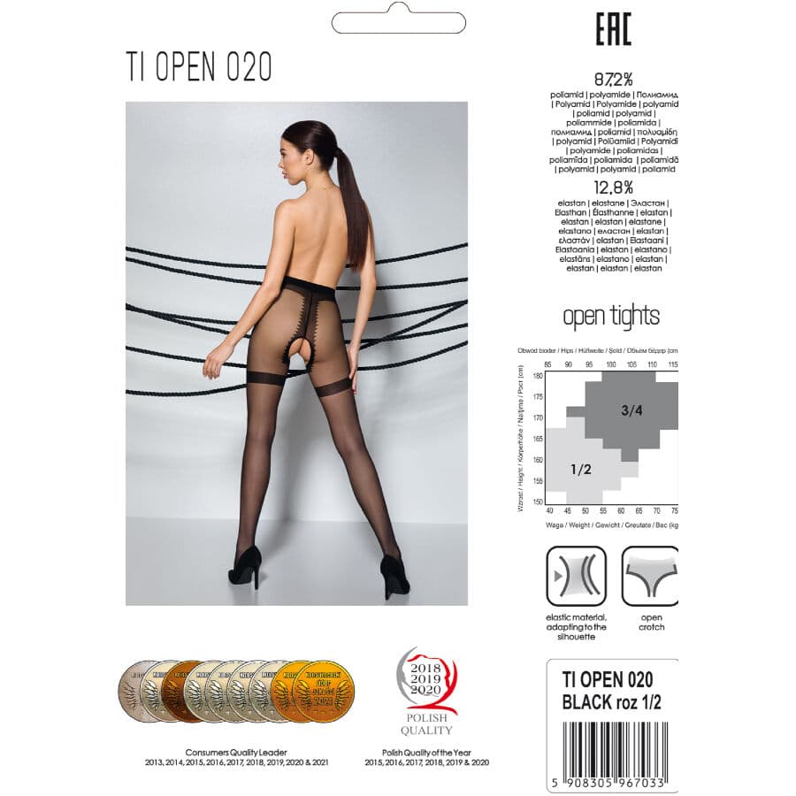 PASSION - TIOPEN 020 BLACK TIGHTS 3/4 20 DEN thumb 5