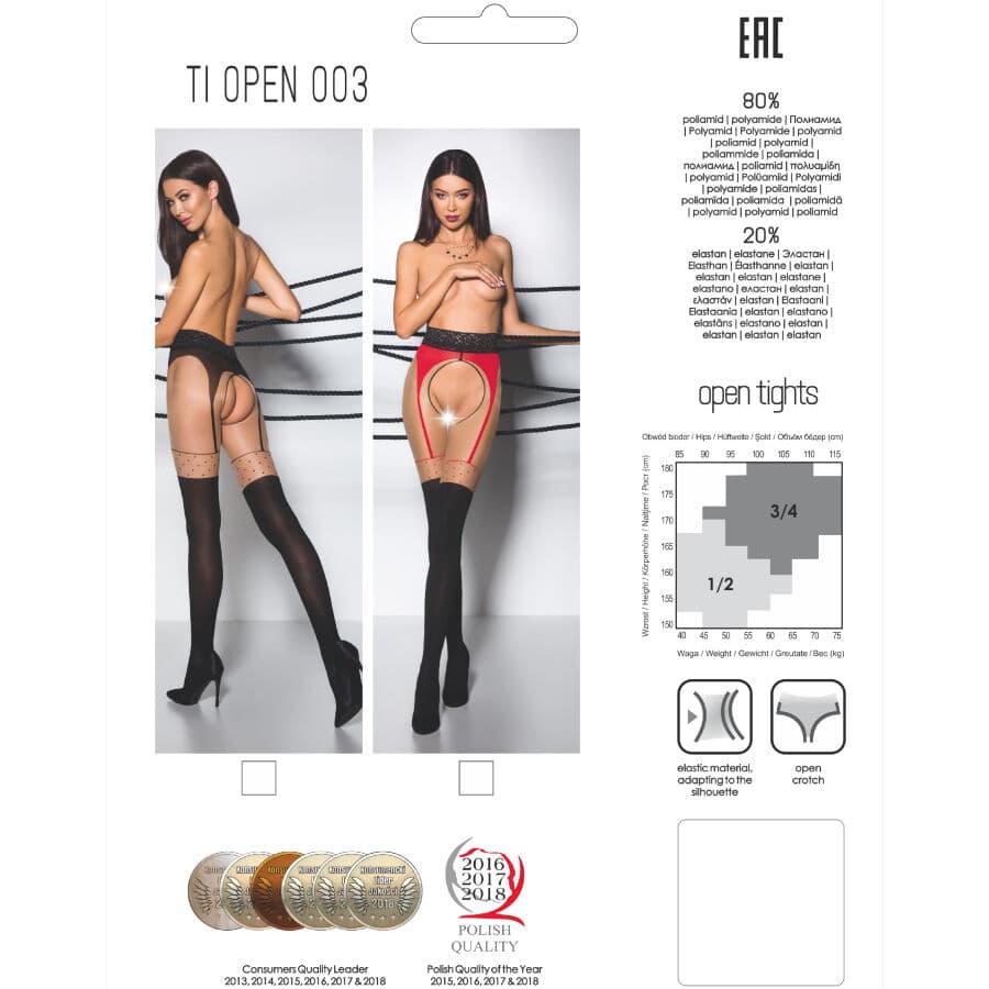 PASSION - TIOPEN 003 BLACK TIGHTS 3/4 20/40 DEN thumb 5