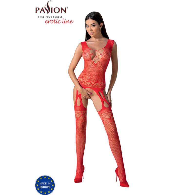 PASSION - BS099 RED BODYSTOCKING ONE SIZE thumb 3