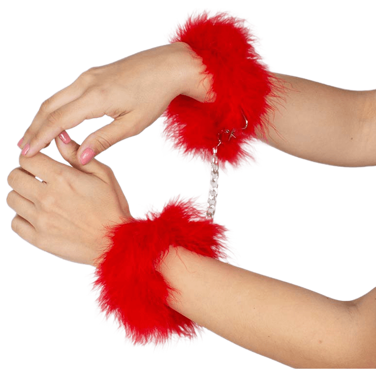 SECRETPLAY - RED MARABOU HANDCUFFS thumb 4