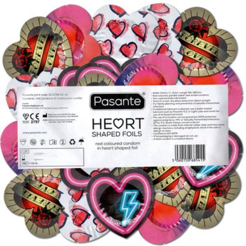 PASANTE - CONDOMS RED HEART SHAPE BAG 144 UNITS thumb 2