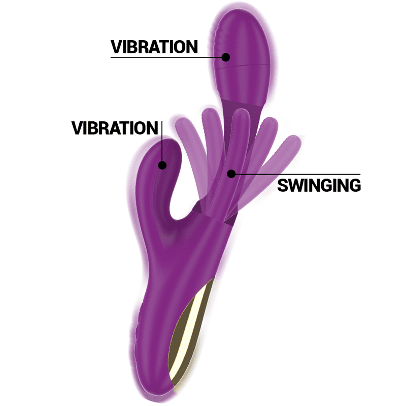 INTENSE - APOLO RECHARGEABLE MULTIFUNCTION VIBRATOR 7 VIBRATIONS WITH SWINGING MOTION PURPLE thumb 3