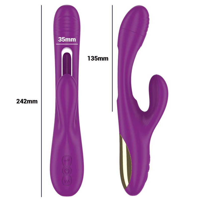 INTENSE - APOLO RECHARGEABLE MULTIFUNCTION VIBRATOR 7 VIBRATIONS WITH SWINGING MOTION PURPLE thumb 4