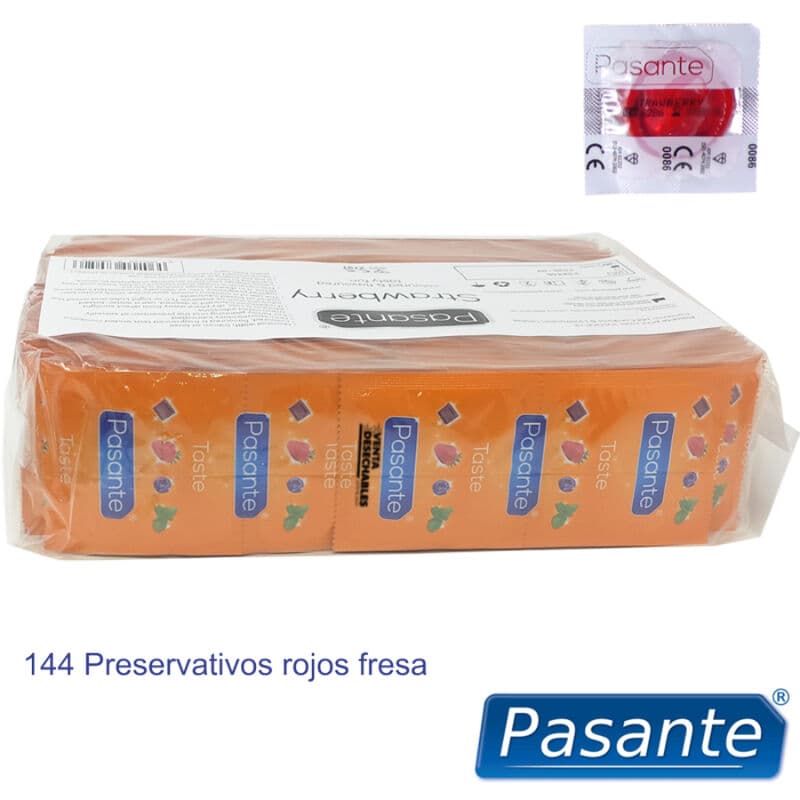 PASANTE - CONDOMS FLAVOR STRAWBERRY BAG 144 UNITS thumb 3