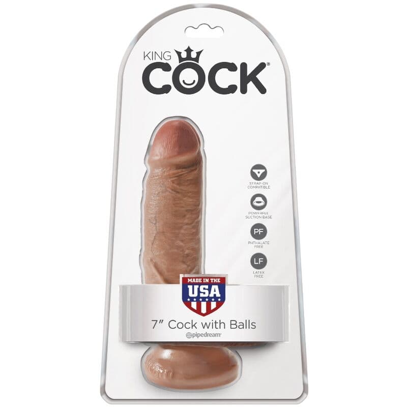 KING COCK - REALISTIC PENIS WITH BALLS 13.2 CM CARAMEL thumb 6