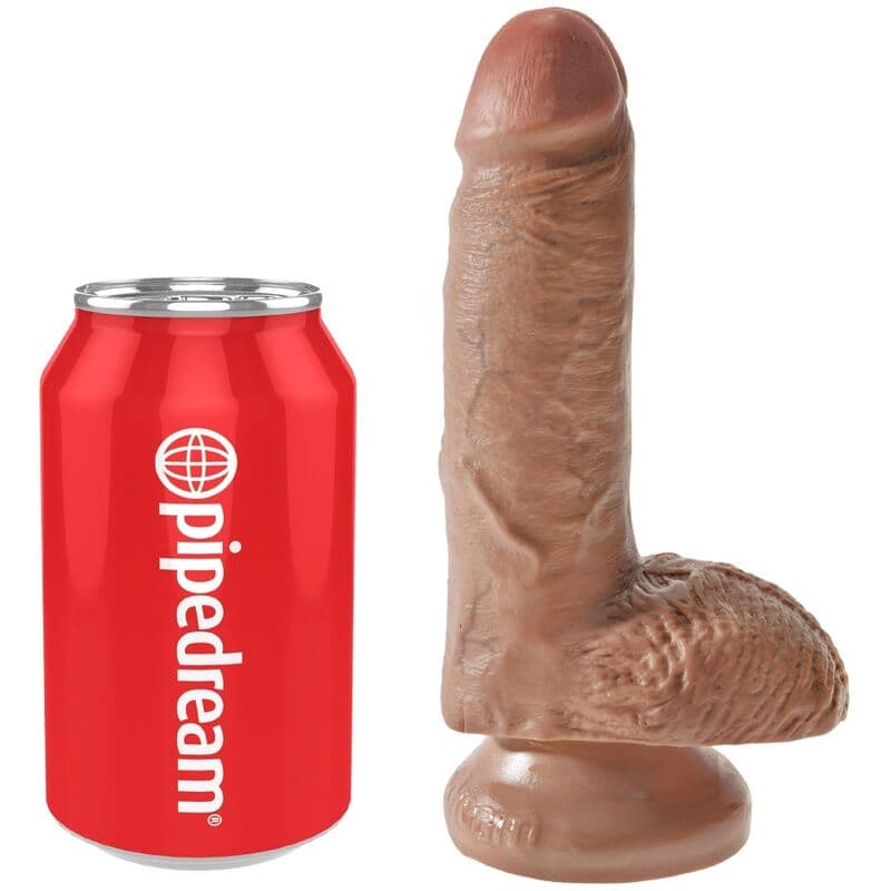 KING COCK - REALISTIC PENIS WITH BALLS 13.2 CM CARAMEL thumb 5