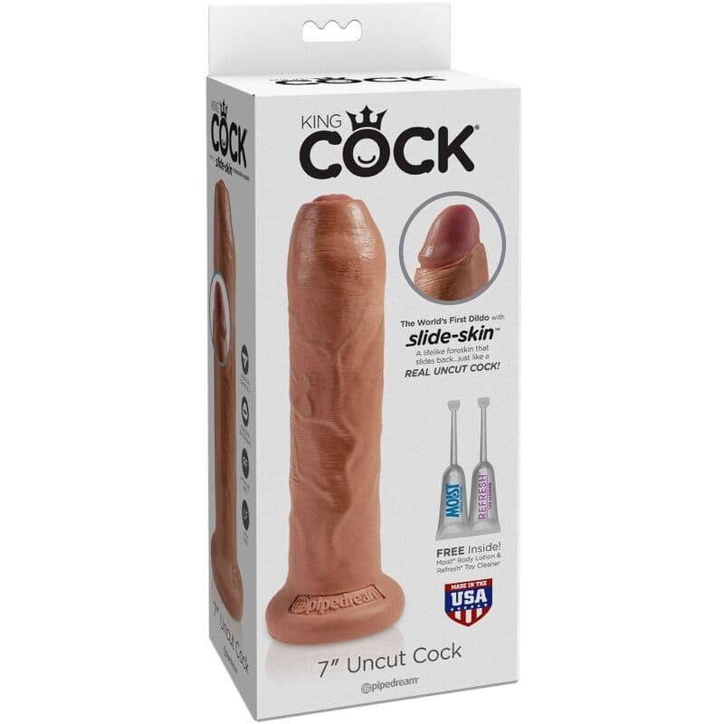 KING COCK - UNCUT REALISTIC PENIS 17.8 CM CARAMEL thumb 3