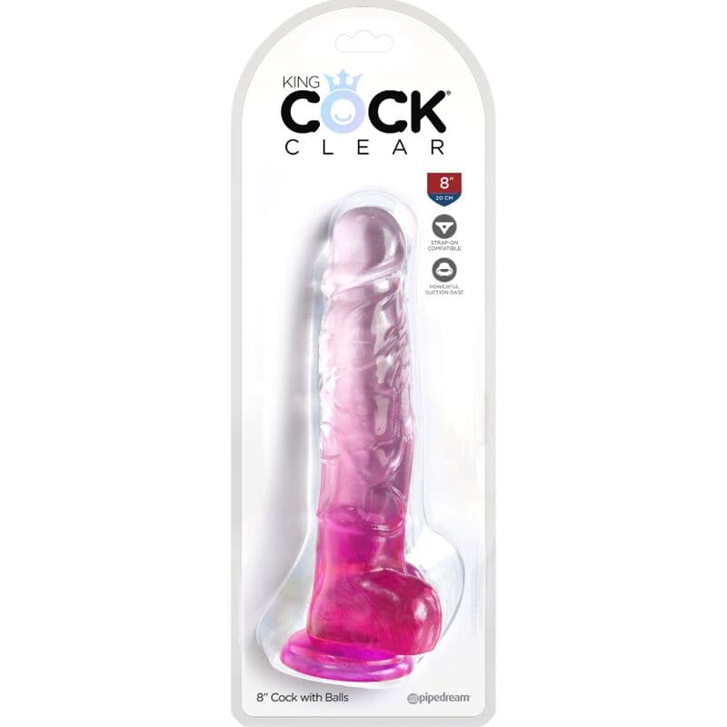 KING COCK - CLEAR REALISTIC PENIS WITH BALLS 16.5 CM PINK thumb 2