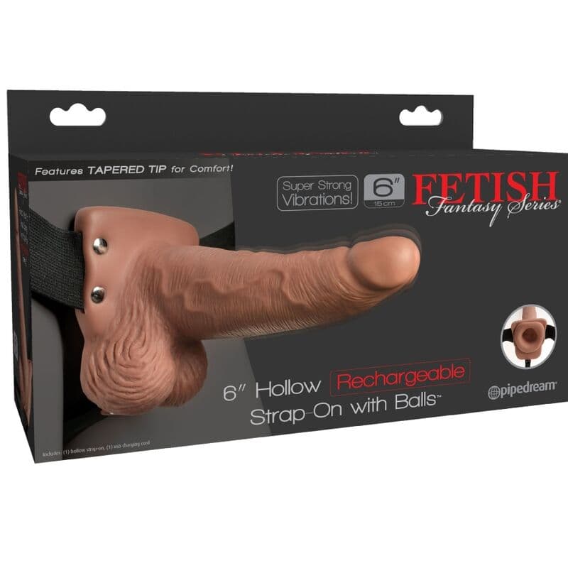 FETISH FANTASY SERIES - ADJUSTABLE HARNESS REALISTIC PENIS WITH RECHARGEABLE TESTICLES AND VIBRATOR 15 CM thumb 6