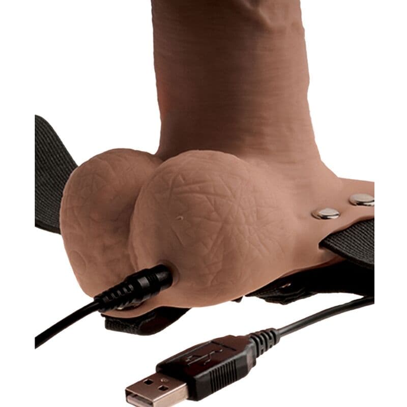 FETISH FANTASY SERIES - ADJUSTABLE HARNESS REALISTIC PENIS WITH RECHARGEABLE TESTICLES AND VIBRATOR 15 CM thumb 3