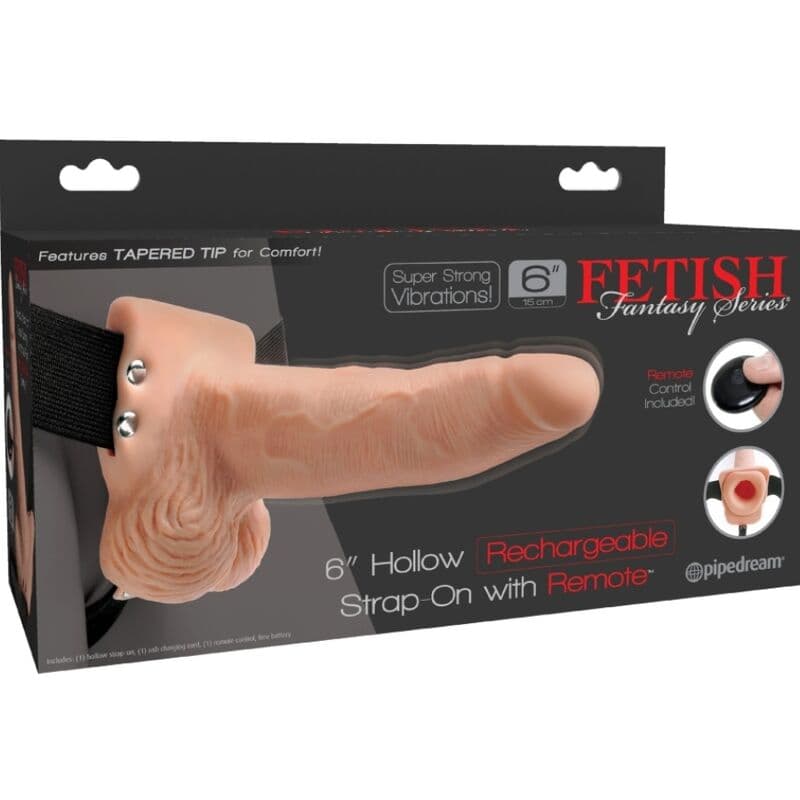 FETISH FANTASY SERIES - ADJUSTABLE HARNESS REMOTE CONTROL REALISTIC PENIS WITH RECHARGEABLE TESTICLES AND VIBRATOR 15 CM thumb 8