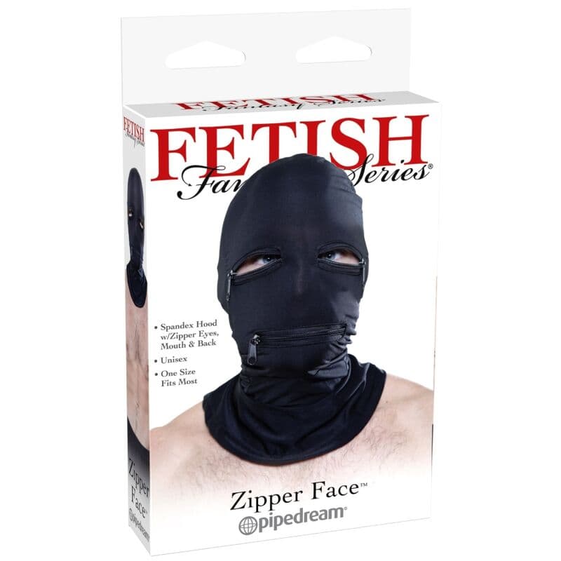 FETISH FANTASY SERIES - HOOD WITH ZIPPERS BLACK thumb 2