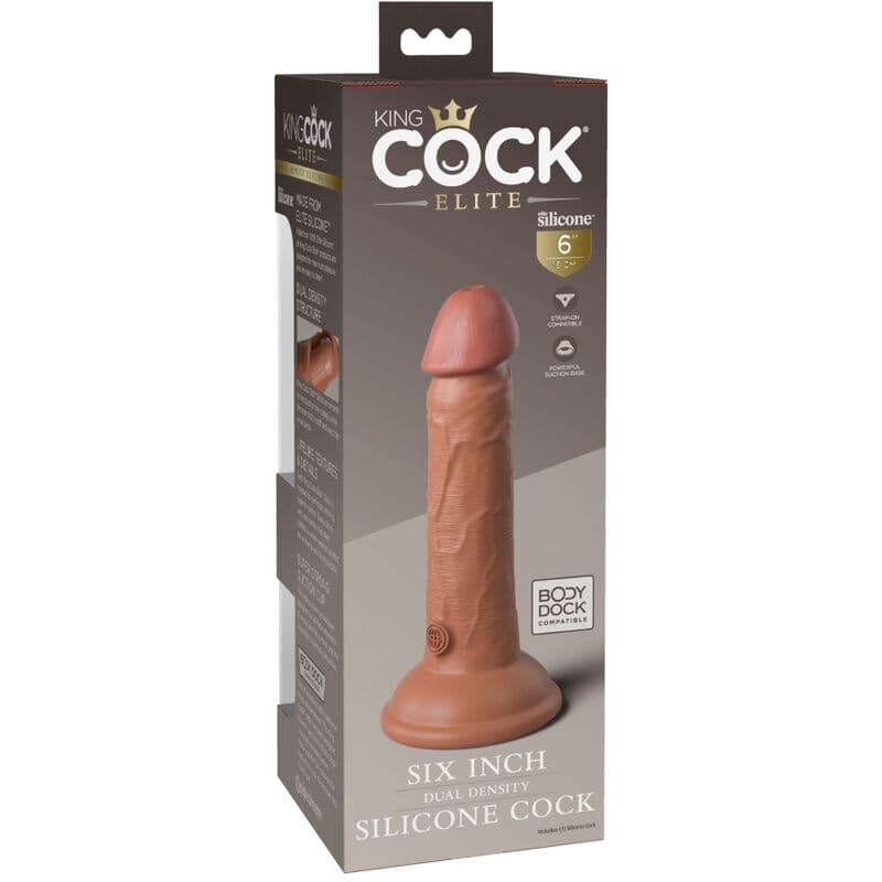 KING COCK - ELITE REALISTIC SILICONE DILDO 15.2 CM CARAMEL thumb 5