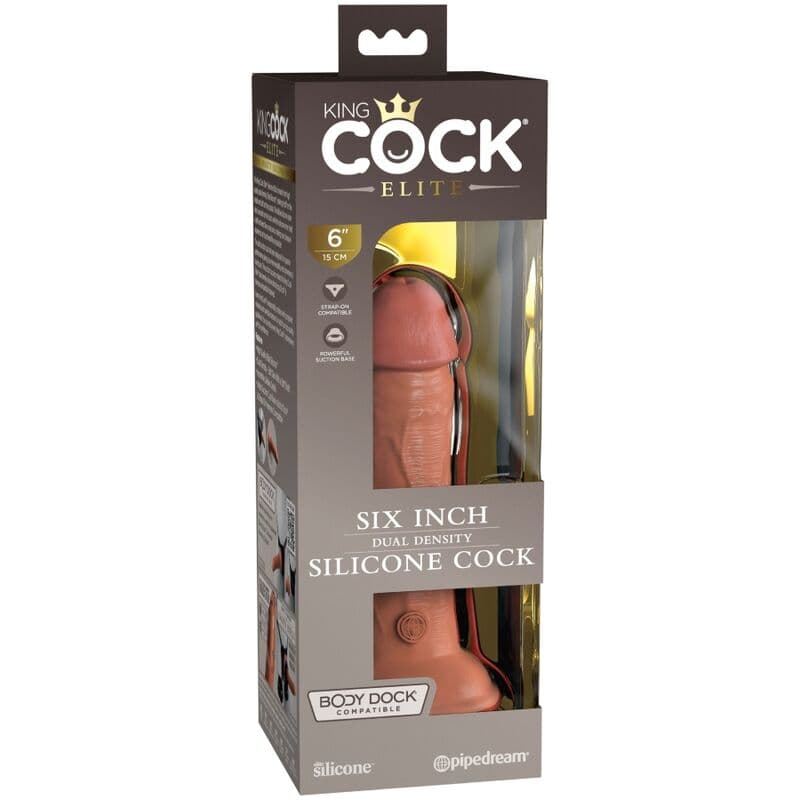 KING COCK - ELITE REALISTIC SILICONE DILDO 15.2 CM CARAMEL thumb 6