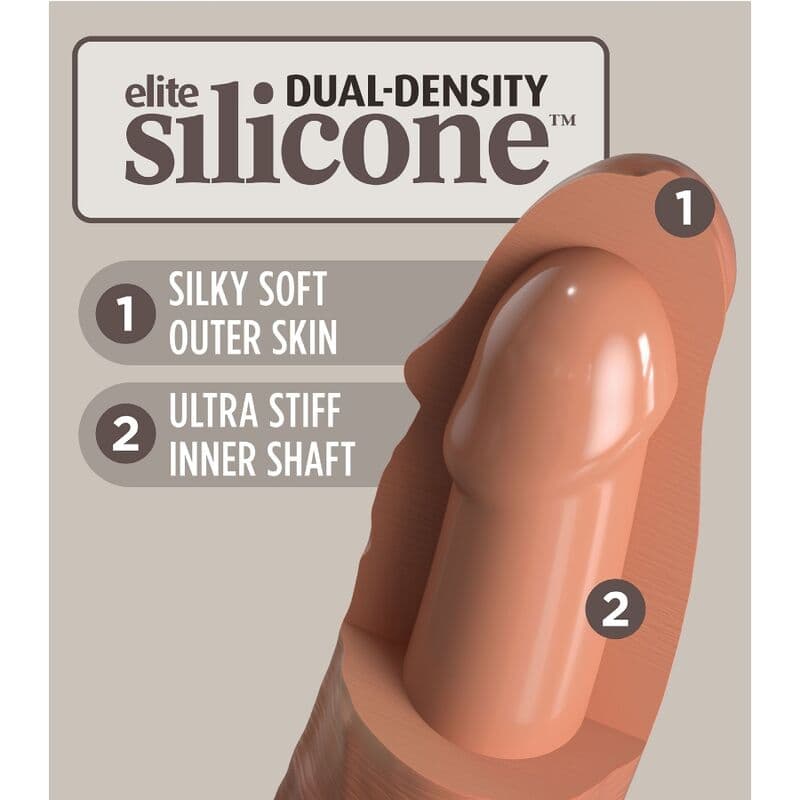 KING COCK - ELITE REALISTIC SILICONE DILDO 17.8 CM CARAMEL thumb 4