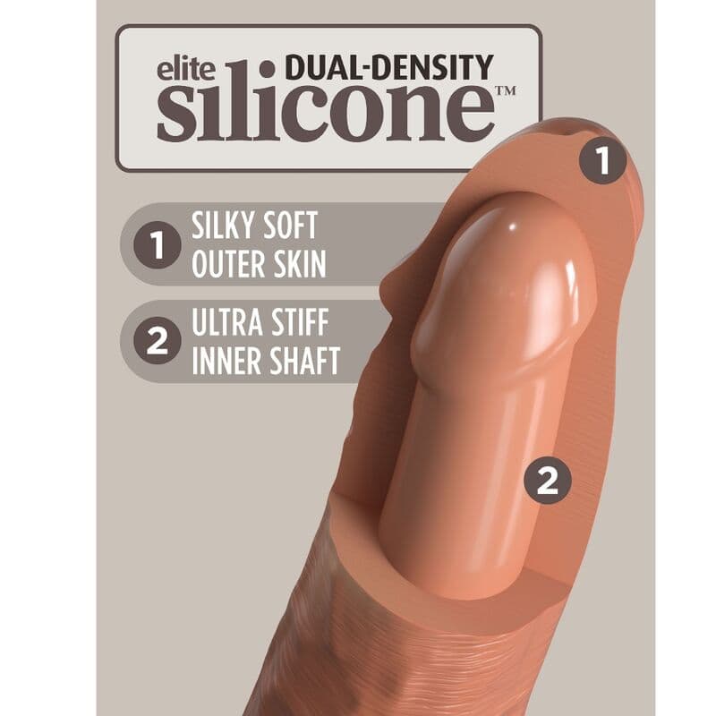 KING COCK - ELITE REALISTIC SILICONE DILDO 20.3 CM CARAMEL thumb 4