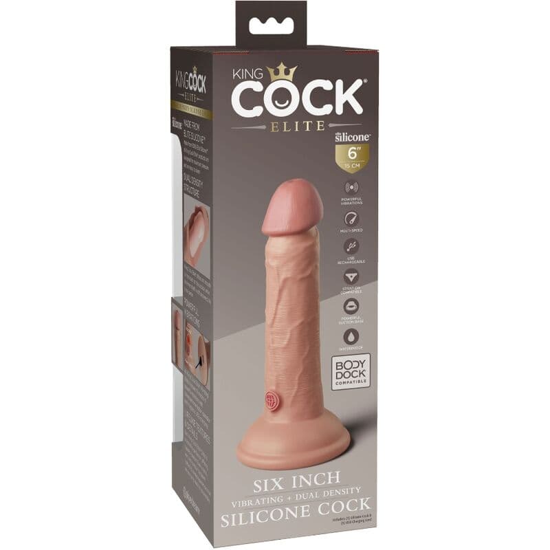 KING COCK - ELITE REALISTIC DILDO VIBRATING & SILICONE 15.2 CM thumb 7