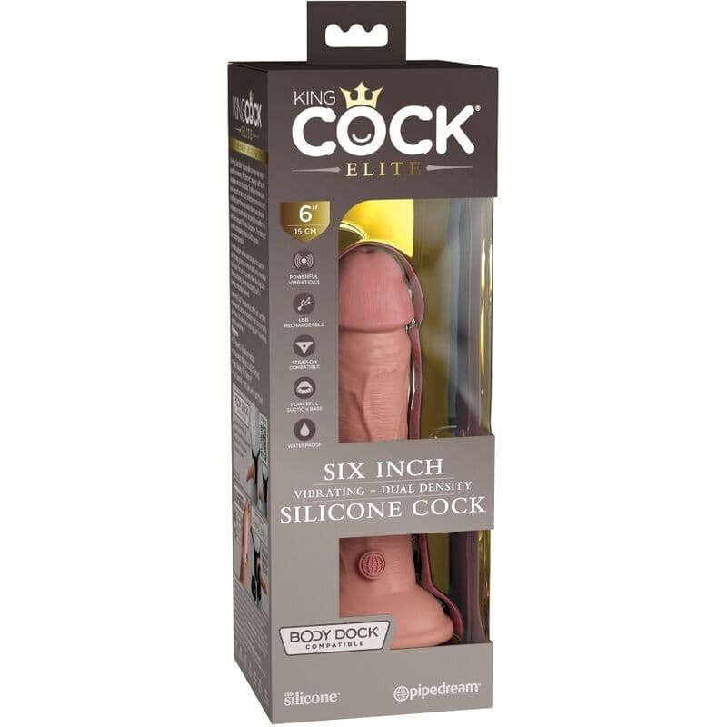 KING COCK - ELITE REALISTIC DILDO VIBRATING & SILICONE 15.2 CM thumb 6