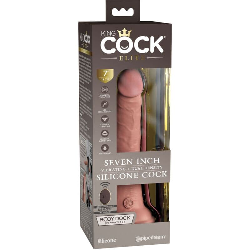 KING COCK - ELITE REALISTIC DILDO VIBRATOR & SILICONE REMOTE CONTROL 17.8 CM thumb 6