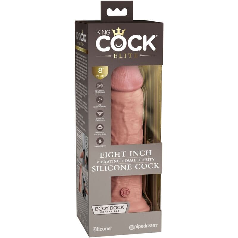 KING COCK - ELITE REALISTIC DILDO VIBRATING & SILICONE 20.3 CM thumb 5
