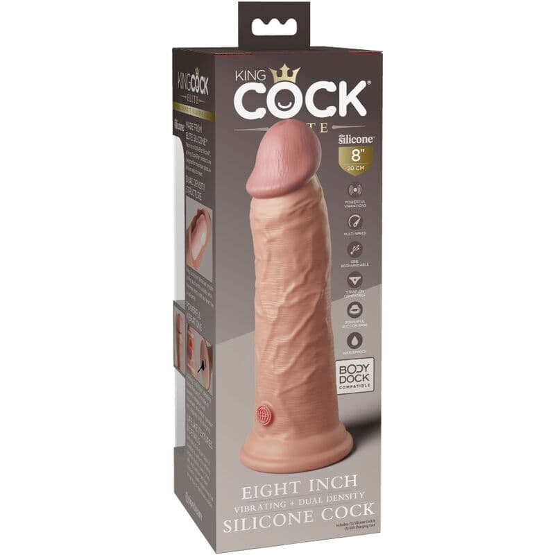 KING COCK - ELITE REALISTIC DILDO VIBRATING & SILICONE 20.3 CM thumb 6