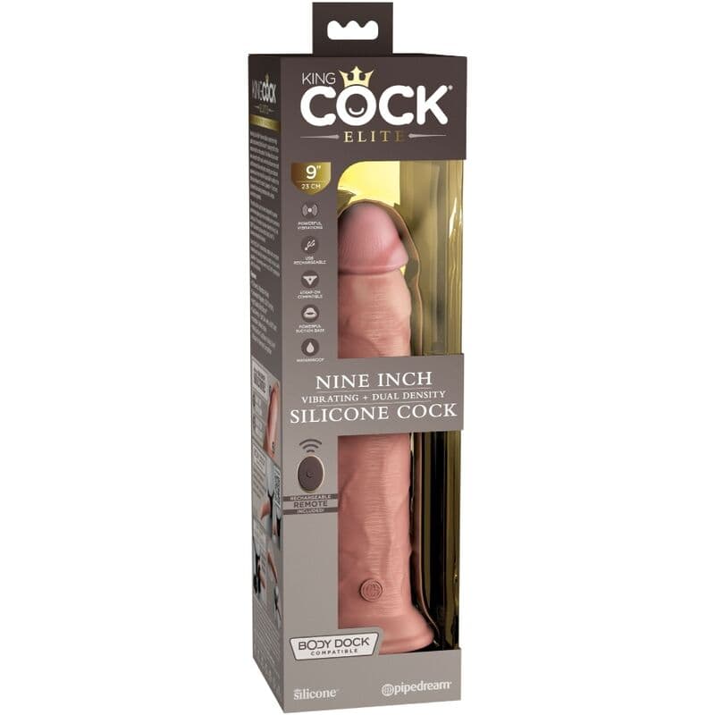 KING COCK - ELITE REALISTIC DILDO VIBRATOR & SILICONE REMOTE CONTROL 23 CM thumb 7