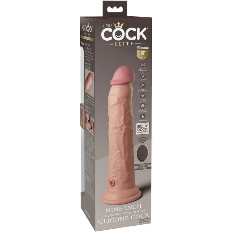 KING COCK - ELITE REALISTIC DILDO VIBRATOR & SILICONE REMOTE CONTROL 23 CM thumb 8