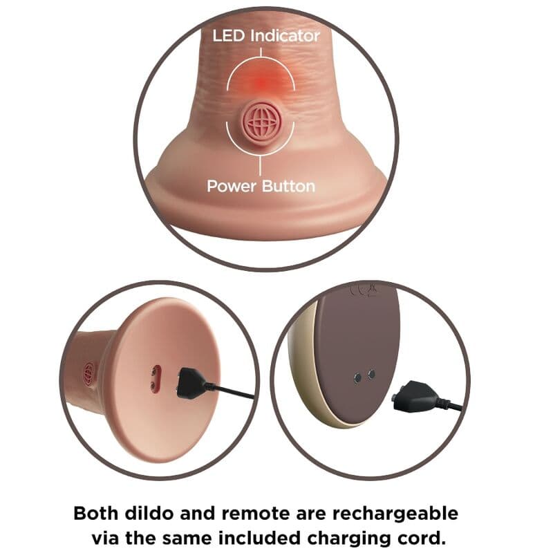 KING COCK - ELITE REALISTIC DILDO VIBRATOR & SILICONE REMOTE CONTROL 23 CM thumb 3
