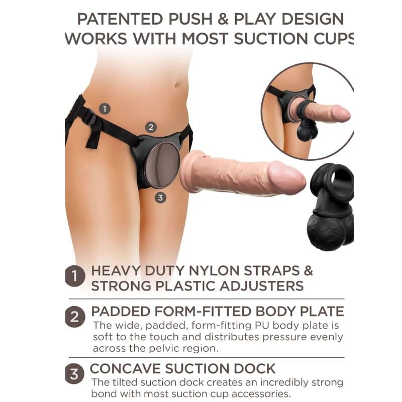 KING COCK - ELITE DELUXE ADJUSTABLE HARNESS KIT RING WITH TESTICLES & DILDO 20.3 CM thumb 11