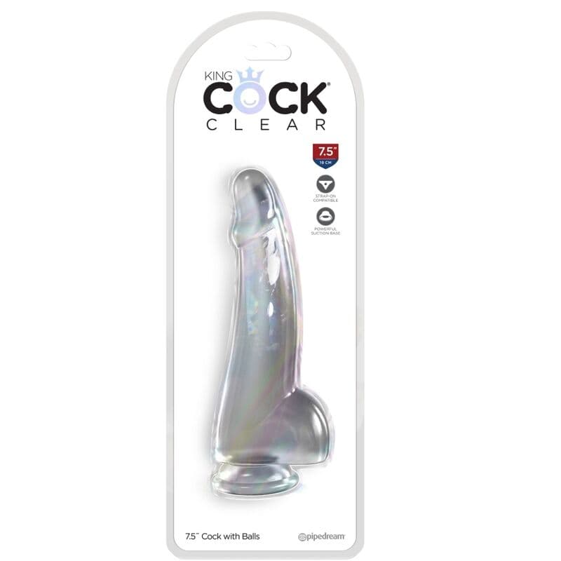 KING COCK - CLEAR DILDO WITH TESTICLES 15.2 CM TRANSPARENT thumb 2