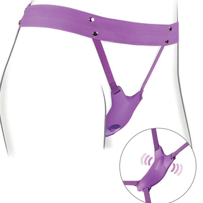 FANTASY FOR HER - BUTTERFLY HARNESS, VIBRATING RECHARGEABLE & REMOTE CONTROL PURPLE thumb 3