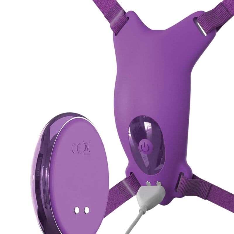 FANTASY FOR HER - BUTTERFLY HARNESS, VIBRATING RECHARGEABLE & REMOTE CONTROL PURPLE thumb 4