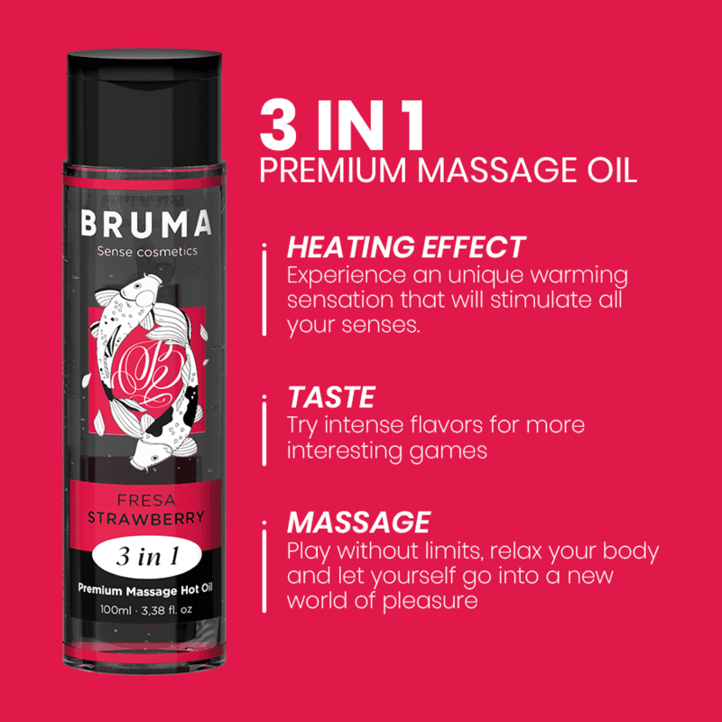 BRUMA - PREMIUM MASSAGE HOT OIL STRAWBERRY 3 IN 1 - 100 ML thumb 4