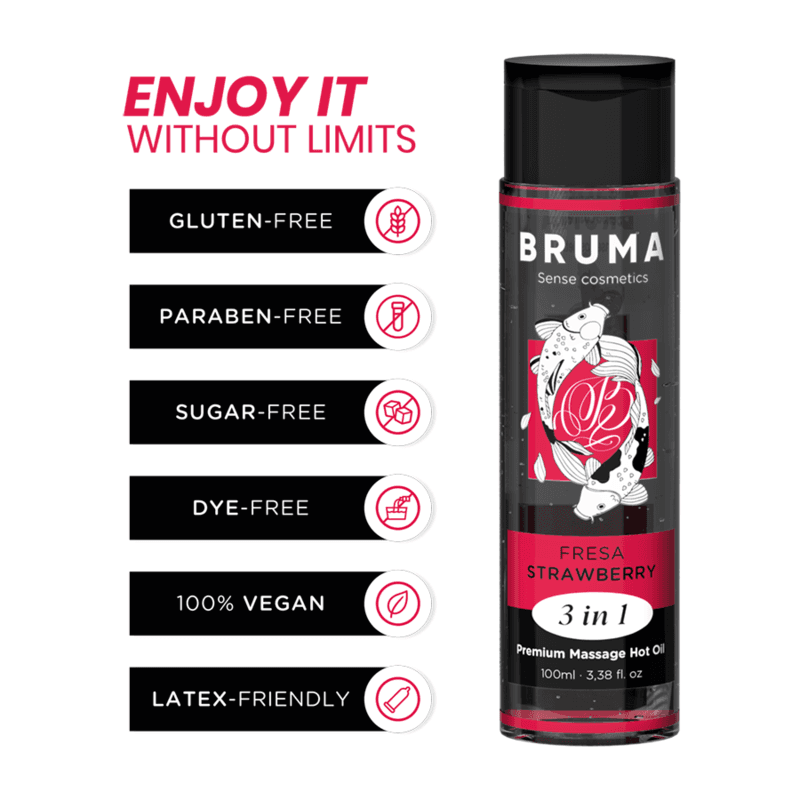 BRUMA - PREMIUM MASSAGE HOT OIL STRAWBERRY 3 IN 1 - 100 ML thumb 3
