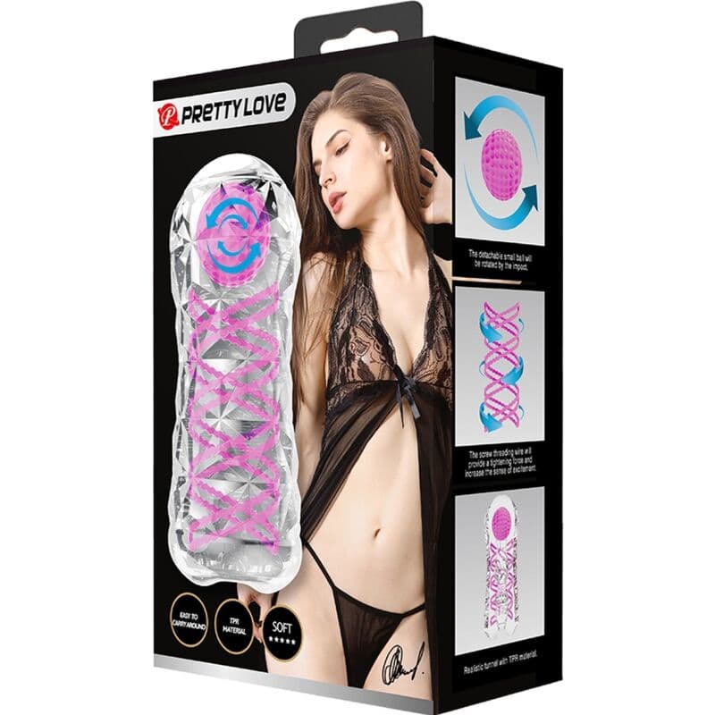 PRETTY LOVE - FANTASY MALE MASTURBATOR WITH INTERNAL SPIRAL AND TRANSPARENT BALLS thumb 9
